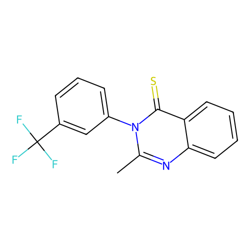 2-Methyl-3-[3-(trifluoromethyl)phenyl]quinazoline-4-thione structure