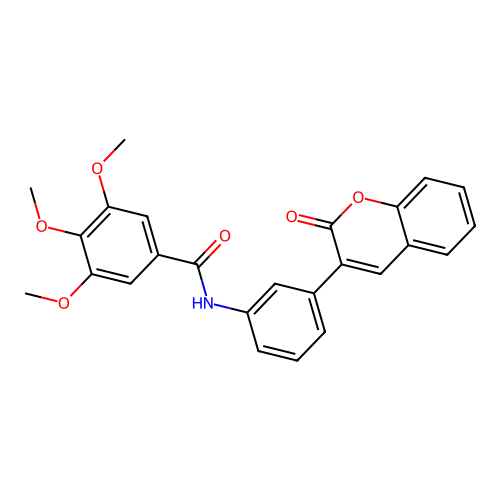 3,4,5-trimethoxy-N-[3-(2-oxochromen-3-yl)phenyl]benzamide structure