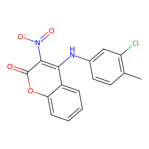4-((3-chloro-4-methylphenyl)amino)-3-nitro-2H-chromen-2-one structure