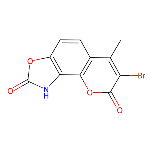 7-bromo-6-methyl-1H-pyrano[2,3-e][1,3]benzoxazole-2,8-dione structure