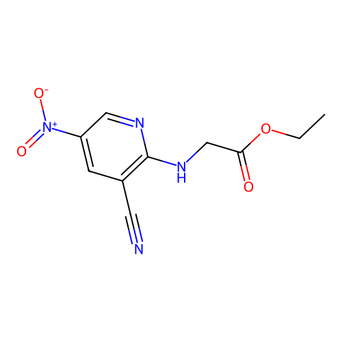 Ethyl 2-[(3-cyano-5-nitropyridin-2-yl)amino]acetate structure