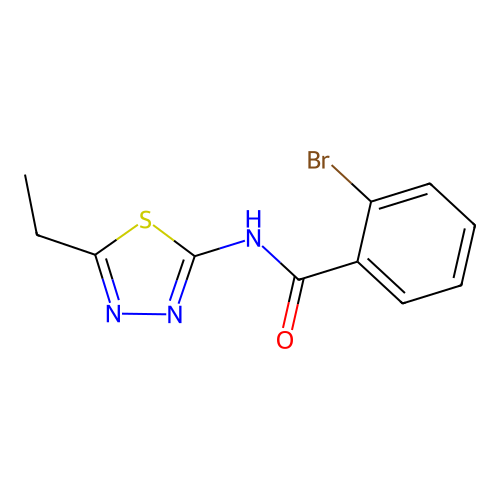 2-bromo-N-(5-ethyl-1,3,4-thiadiazol-2-yl)benzamide structure