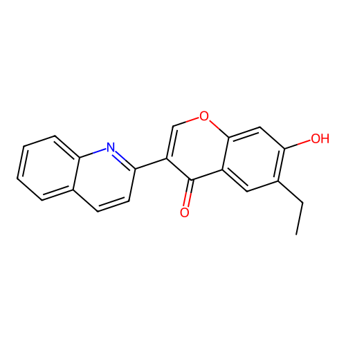 6-Ethyl-7-hydroxy-3-(2-quinolyl)chromen-4-one structure