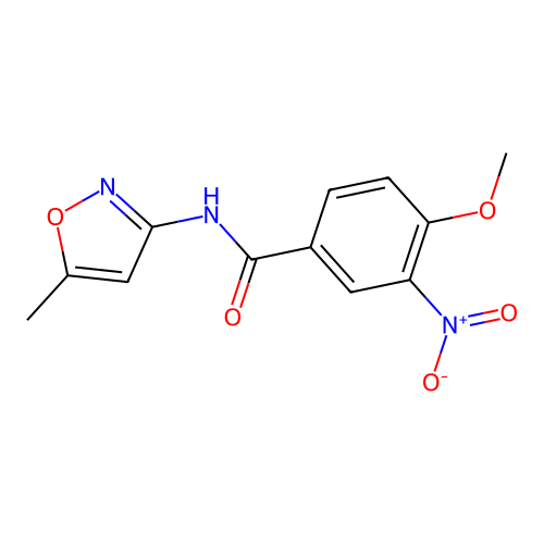 4-methoxy-N-(5-methyl-1,2-oxazol-3-yl)-3-nitrobenzamide structure