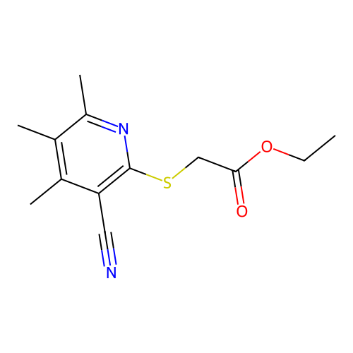 Ethyl [(3-cyano-4,5,6-trimethylpyridin-2-yl)sulfanyl]acetate structure
