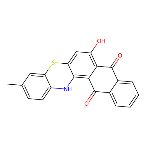 7-Hydroxy-3-methyl-14H-5-thia-14-aza-pentaphene-8,13-dione structure