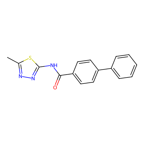 N-(5-methyl-1,3,4-thiadiazol-2-yl)biphenyl-4-carboxamide structure