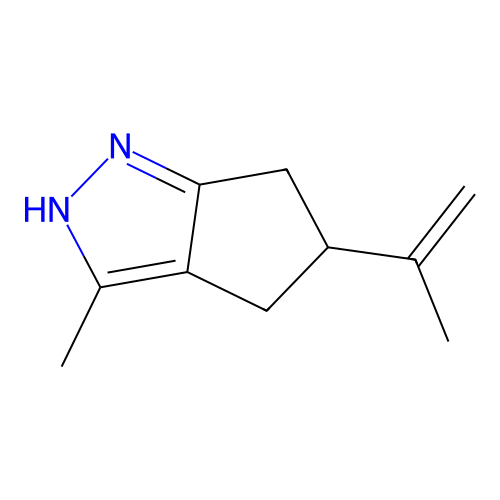 3-Methyl-5-(prop-1-en-2-yl)-1,4,5,6-tetrahydrocyclopenta[c]pyrazole structure