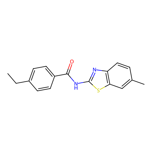 4-ethyl-N-(6-methyl-1,3-benzothiazol-2-yl)benzamide structure