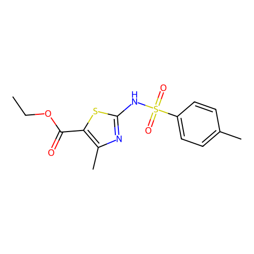 Ethyl 4-methyl-2-{[(4-methylphenyl)sulfonyl]amino}-1,3-thiazole-5-carboxylate structure