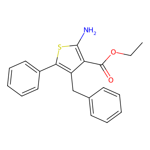 Ethyl 2-amino-4-benzyl-5-phenylthiophene-3-carboxylate structure