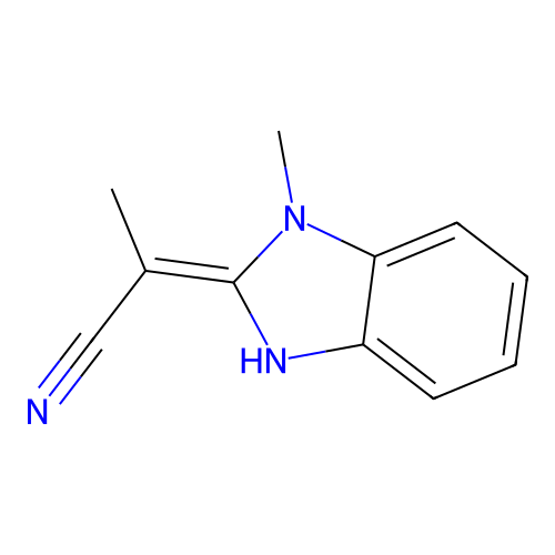 2-(3-methyl-1H-benzimidazol-2-ylidene)propanenitrile structure