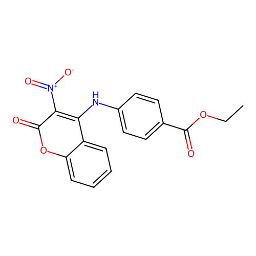 Ethyl 4-[(3-nitro-2-oxochromen-4-yl)amino]benzoate structure
