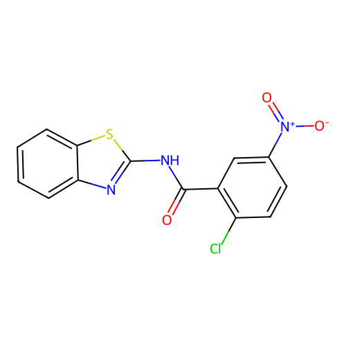 N-(1,3-benzothiazol-2-yl)-2-chloro-5-nitrobenzamide structure