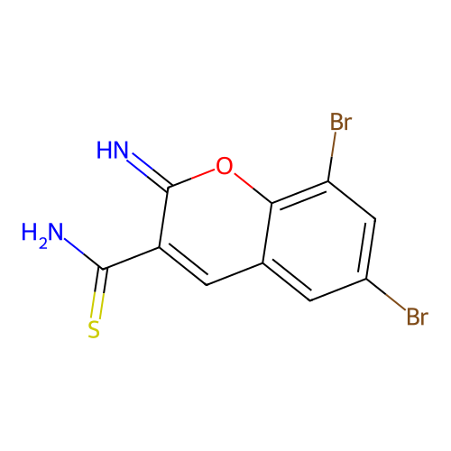 6,8-dibromo-2-imino-2H-chromene-3-carbothioamide structure