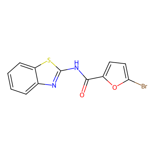 N-(1,3-benzothiazol-2-yl)-5-bromofuran-2-carboxamide structure