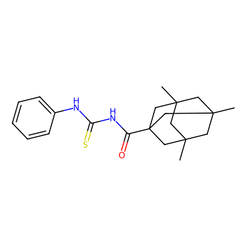1-Phenyl-3-(3,5,7-trimethyladamantane-1-carbonyl)thiourea structure