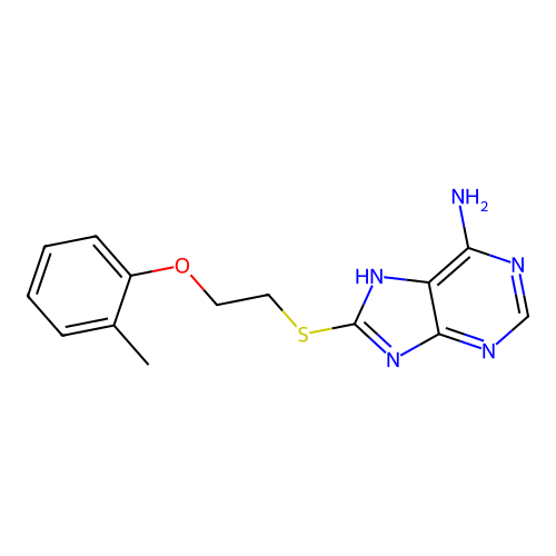 8-{[2-(2-methylphenoxy)ethyl]sulfanyl}-9H-purin-6-amine structure
