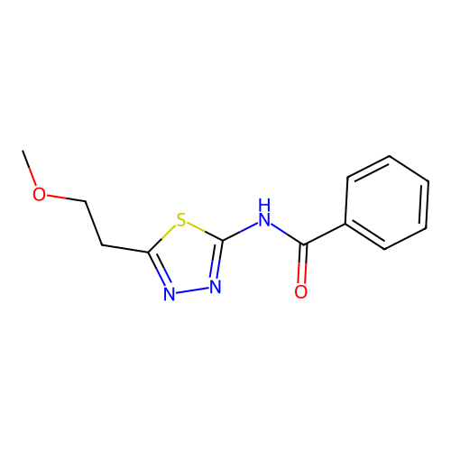 N-[5-(2-methoxyethyl)-1,3,4-thiadiazol-2-yl]benzamide structure