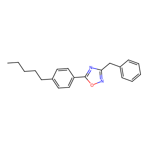 3-Benzyl-5-(4-pentylphenyl)-1,2,4-oxadiazole structure