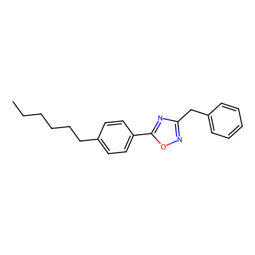 3-Benzyl-5-(4-hexylphenyl)-1,2,4-oxadiazole structure