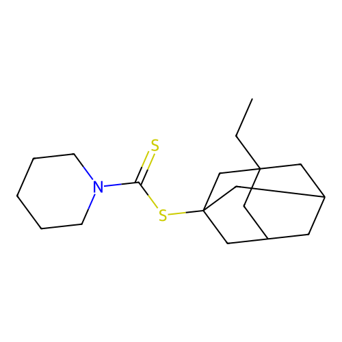 (1S,3S,5R,7S)-3-Ethyladamantan-1-YL piperidine-1-carbodithioate structure