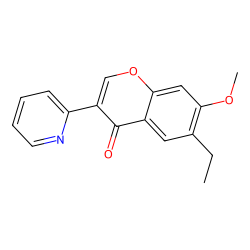 6-ethyl-7-methoxy-3-(pyridin-2-yl)-4H-chromen-4-one structure