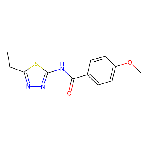 N-(5-ethyl-1,3,4-thiadiazol-2-yl)-4-methoxybenzamide structure
