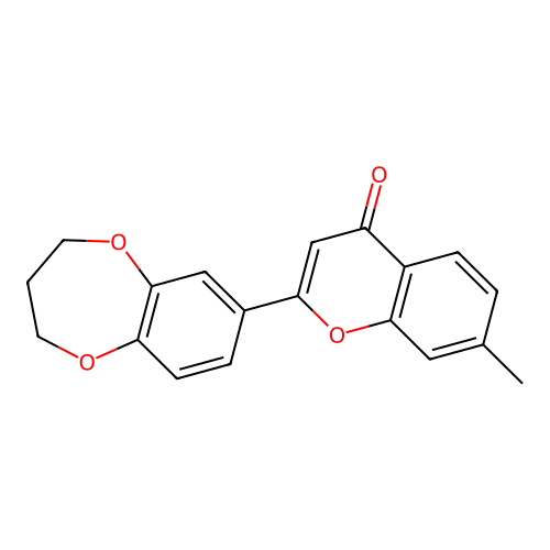 2-(3,4-dihydro-2H-benzo[b][1,4]dioxepin-7-yl)-7-methyl-4H-chromen-4-one structure