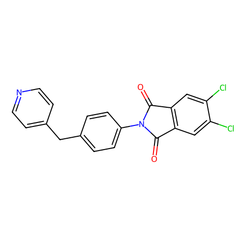 5,6-Dichloro-2-[4-(pyridin-4-ylmethyl)phenyl]isoindole-1,3-dione structure