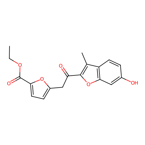 ethyl 5-[2-(6-hydroxy-3-methyl-1-benzofuran-2-yl)-2-oxoethyl]furan-2-carboxylate structure