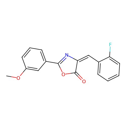 4-(2-fluorobenzylidene)-2-(3-methoxyphenyl)oxazol-5(4H)-one structure