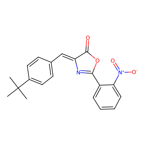 (Z)-4-(4-(tert-butyl)benzylidene)-2-(2-nitrophenyl)oxazol-5(4H)-one structure