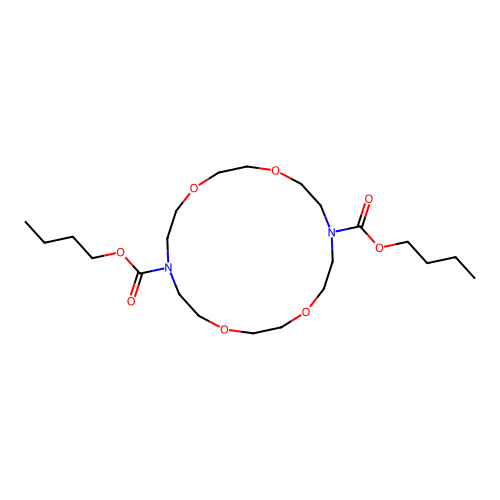 Dibutyl 1,4,10,13-tetraoxa-7,16-diazacyclooctadecane-7,16-dicarboxylate structure