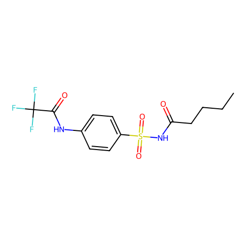 N-({4-[(trifluoroacetyl)amino]phenyl}sulfonyl)pentanamide structure