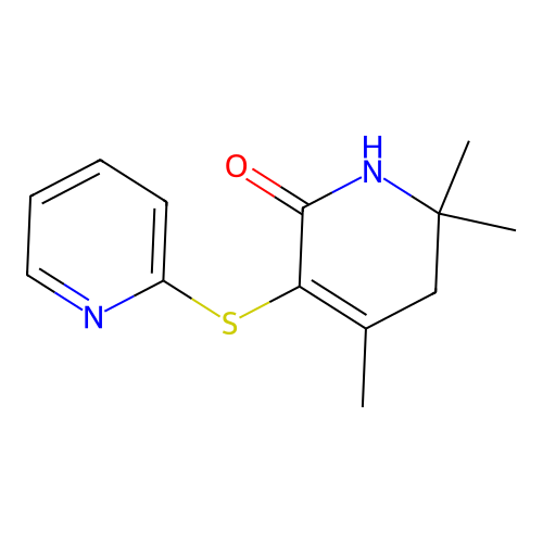 4,6,6-trimethyl-3-(pyridin-2-ylsulfanyl)-5,6-dihydropyridin-2(1H)-one structure