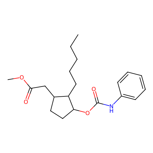 Methyl {2-pentyl-3-[(phenylcarbamoyl)oxy]cyclopentyl}acetate structure