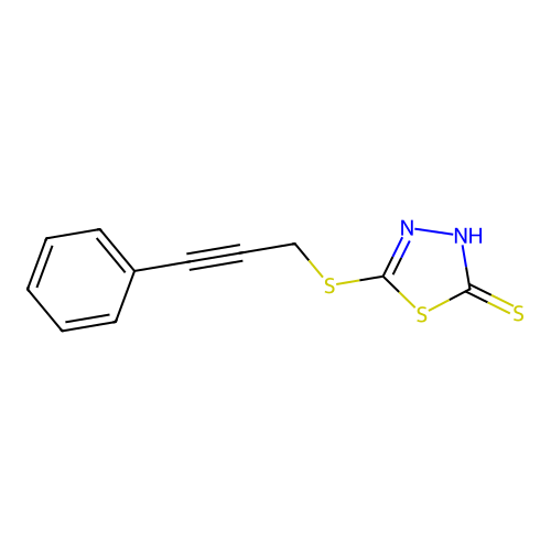 5-[(3-Phenylprop-2-yn-1-yl)sulfanyl]-1,3,4-thiadiazole-2-thiol structure