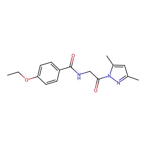 N-(2-(3,5-dimethyl-1H-pyrazol-1-yl)-2-oxoethyl)-4-ethoxybenzamide structure