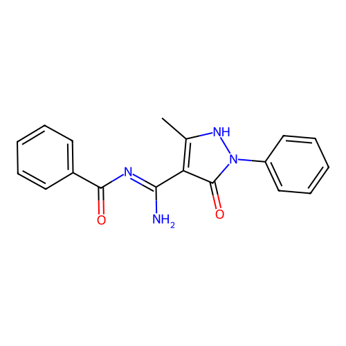 N-[(Z)-amino(5-hydroxy-3-methyl-1-phenyl-1H-pyrazol-4-yl)methylidene]benzamide structure