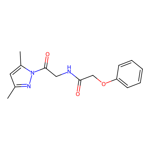 N-(2-(3,5-dimethyl-1H-pyrazol-1-yl)-2-oxoethyl)-2-phenoxyacetamide structure
