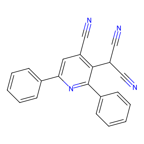 2-(4-Cyano-2,6-diphenyl-3-pyridinyl)propanedinitrile structure