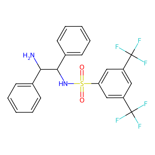 N-((1R,2R)-2-Amino-1,2-diphenylethyl)-3,5-bis(trifluoromethyl)benzenesulfonamide structure