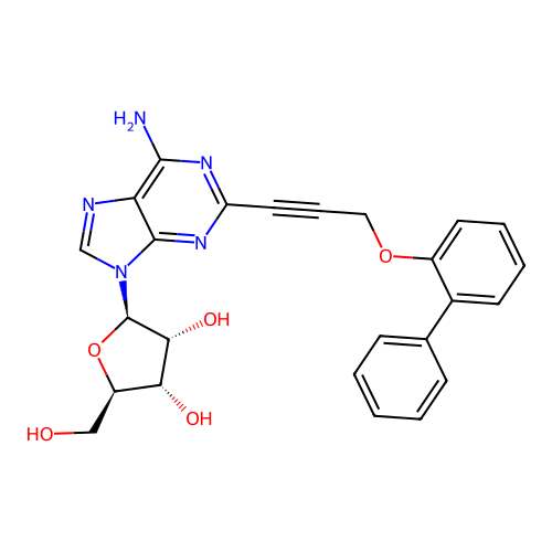 2-[3-([1,1'-Biphenyl]-2-yloxy)-1-propynyl]-Adenosine structure