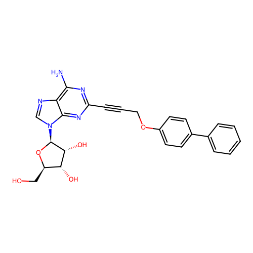 2-[3-([1,1'-Biphenyl]-4-yloxy)-1-propynyl]-Adenosine structure