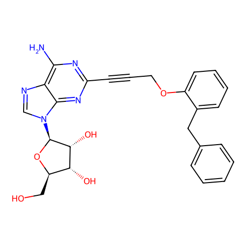 2-[3-[2-(Phenylmethyl)phenoxy]-1-propynyl]-Adenosine structure
