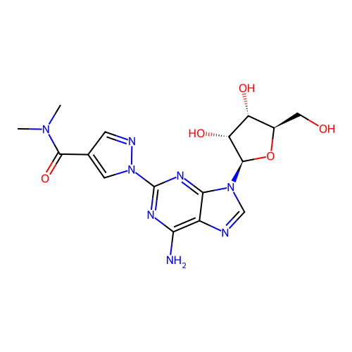 2-[4-(Dimethylaminocarbonyl)-1H-pyrazole-1-yl]adenosine structure