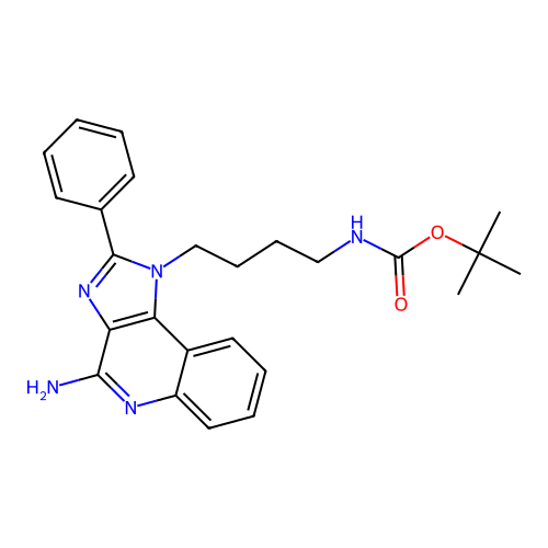 tert-butyl N-[4-(4-amino-2-phenyl-1H-imidazo[4,5-c]quinolin-1-yl)butyl]carbamate structure