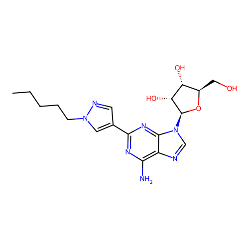 2-(1-Pentyl-1H-pyrazol-4-yl)adenosine structure
