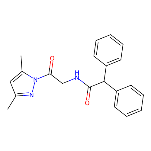 N-[2-(3,5-Dimethyl-pyrazol-1-yl)-2-oxo-ethyl]-2,2-diphenyl-acetamide structure